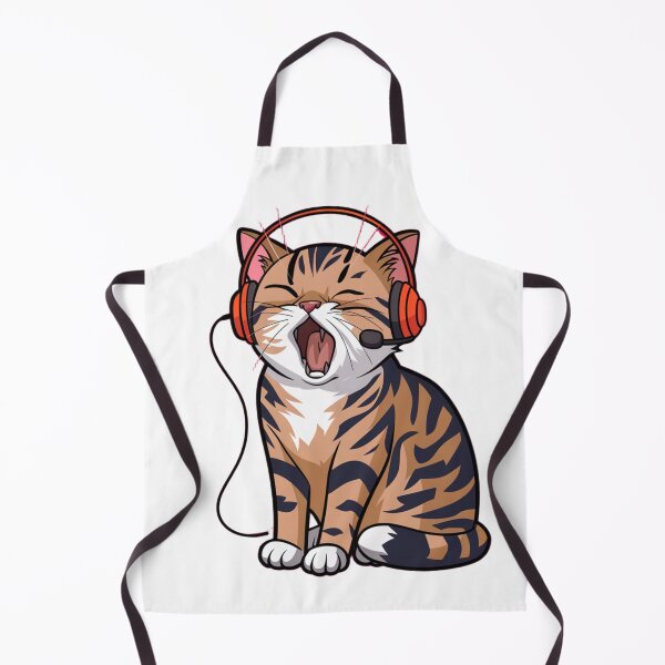Item preview, Yawning Tabby Cat Wearing Headphones designed and sold by JediKittenWars.