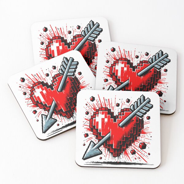 Item preview, Pixelated Heart with Arrow | 8-Bit Retro Love Design designed and sold by Tabu Touch.