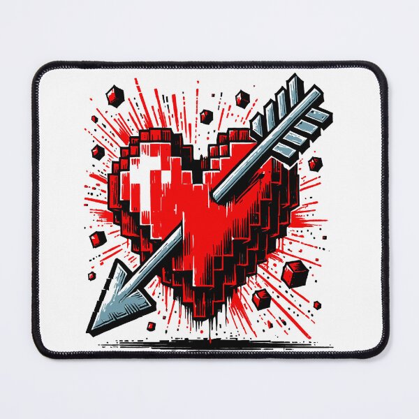 Item preview, Pixelated Heart with Arrow | 8-Bit Retro Love Design designed and sold by Tabu Touch.