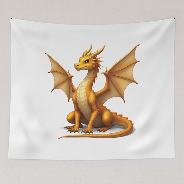 Item preview, Golden Dragon Fantasy Art – Mystical Creature designed and sold by Artificial Craft.