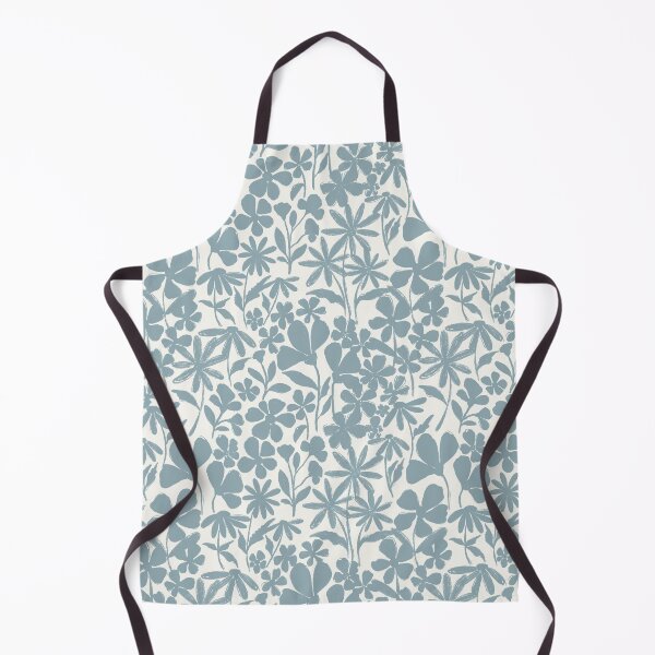 Item preview, Grandmillenial light duck egg blue florals all over on off white background designed and sold by PrettywithColor.