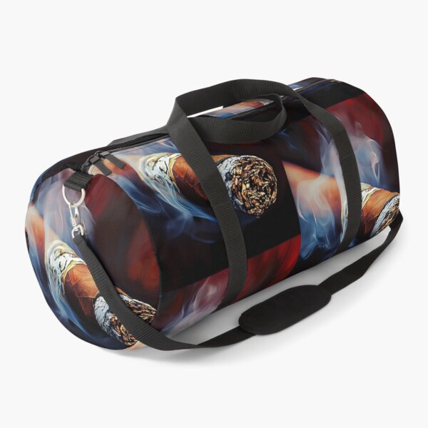 Item preview, Cigar Emitting Thick Swirling Smoke with Glowing Ember Against Dark Dramatic Background designed and sold by OlfactoART Studio.