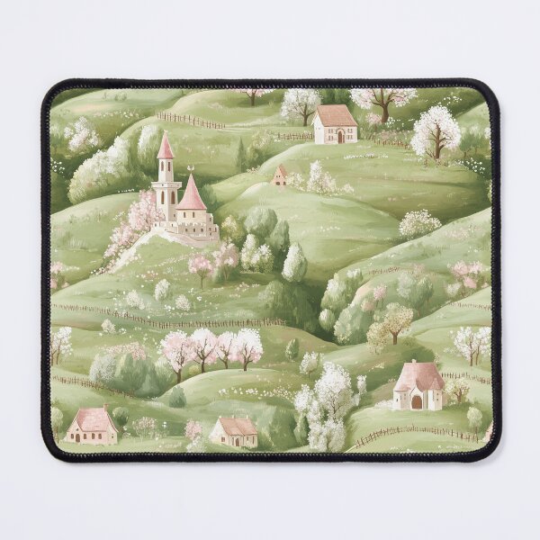 Item preview, Summer Castles - Green, White and Pink designed and sold by AquarellesWorks.