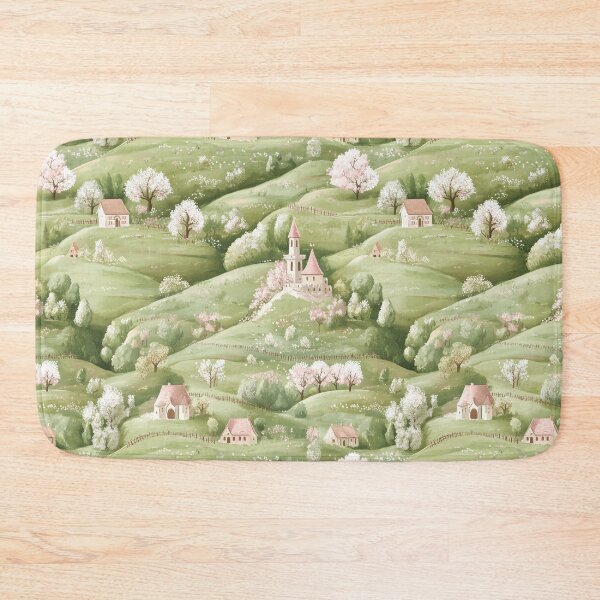 Item preview, Summer Castles - Green, White and Pink designed and sold by AquarellesWorks.