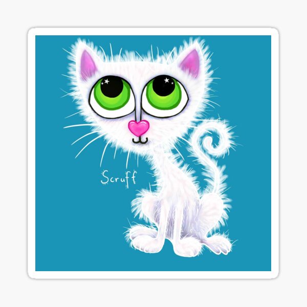 Cute Scruffy Kitten Sticker