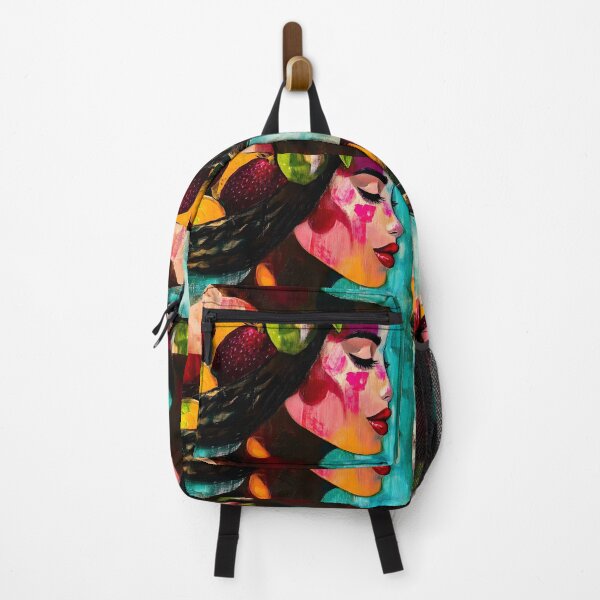 Item preview, Serene Woman in Profile with Basket of Colorful Fruits and Elegant Expression Digital AI Art designed and sold by OlfactoART Studio.