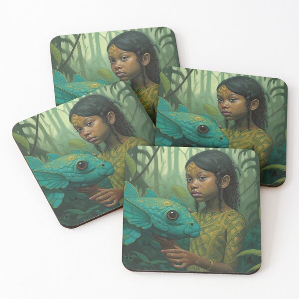 Item preview, Whispers to the Azure Guardian|Girl with a Fish in the Garden designed and sold by MaryFiore.