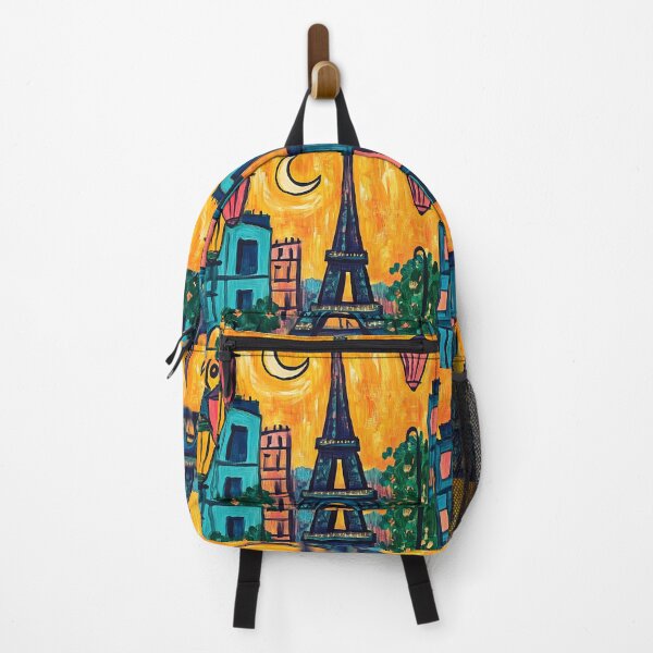 Item preview, Eiffel Tower Glows Under Ramadan Lanterns with a Fiery Orange Sky and Crescent Moon designed and sold by OlfactoART Studio.