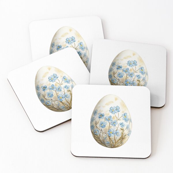 Item preview, Blue Floral Easter Egg designed and sold by AquarellesWorks.