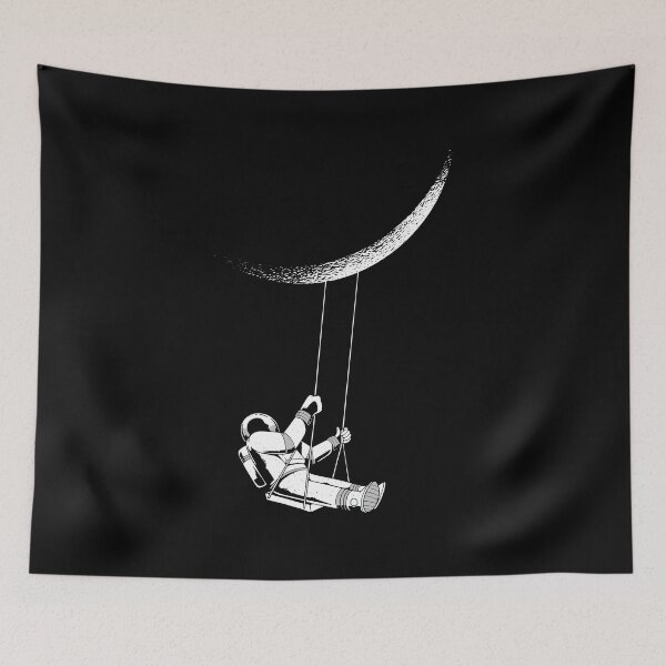 Item preview, Minimalist Astronaut Swinging on the Moon designed and sold by TurtleDojo.