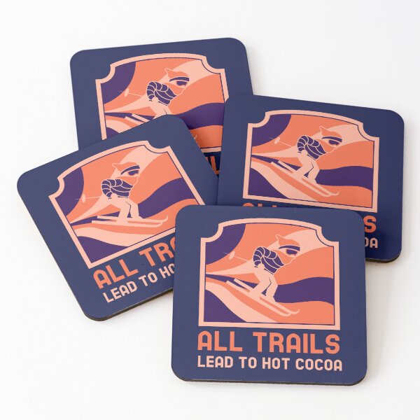 Item preview, All Trails Lead To Hot Cocoa Funny Alpine Downhill Skiing designed and sold by HeavenlyHuesStudio.