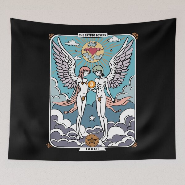 Item preview, The crypto lovers valentine’s day tarot card (BTC Bitcoin) designed and sold by GetContented.
