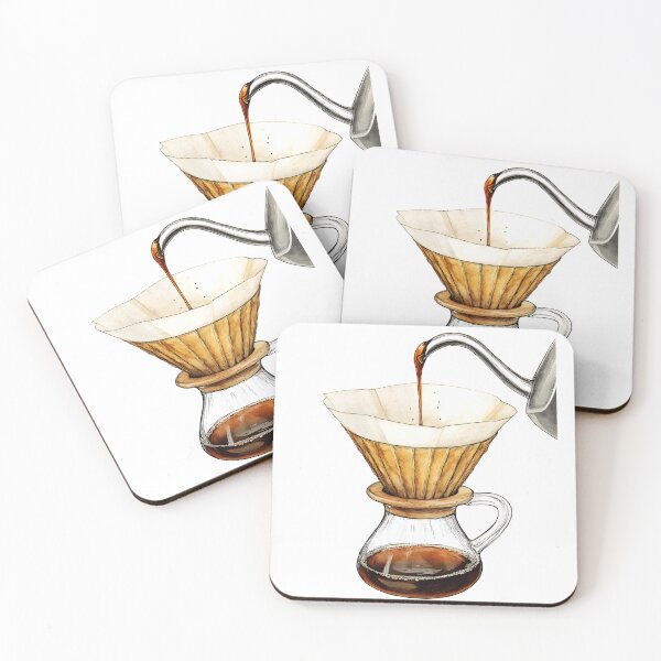 Item preview, a coffee filter with coffee being poured hand drawn designed and sold by wonderisland.