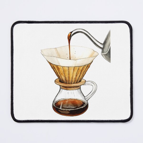 Item preview, a coffee filter with coffee being poured hand drawn designed and sold by wonderisland.