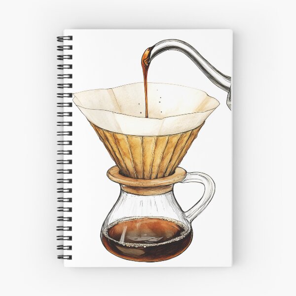 Item preview, a coffee filter with coffee being poured hand drawn designed and sold by wonderisland.