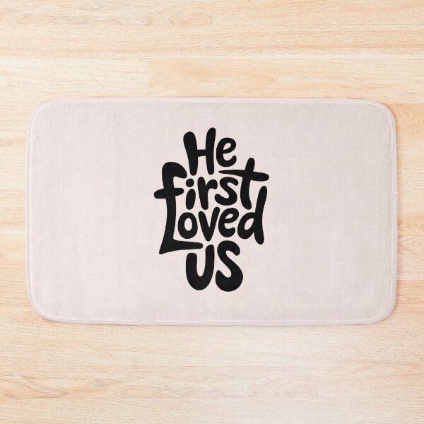 Item preview, He First Loved Us | Calligraphy Bible Verses Christian Faith Art designed and sold by  KnitLuv.