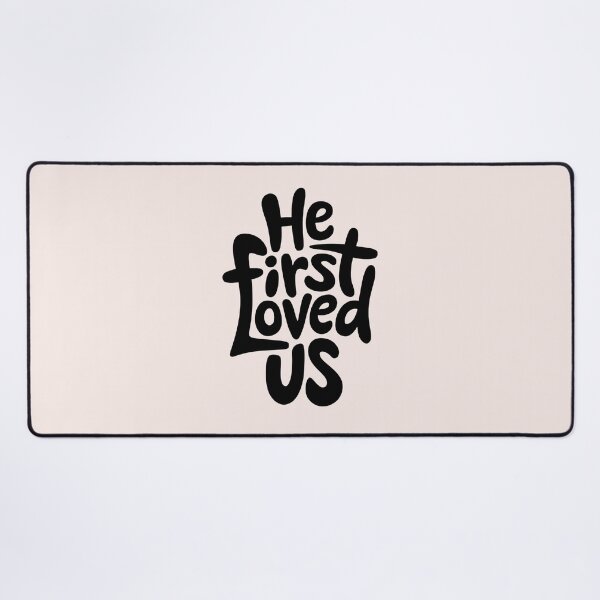 Item preview, He First Loved Us | Calligraphy Bible Verses Christian Faith Art designed and sold by KnitLuv.