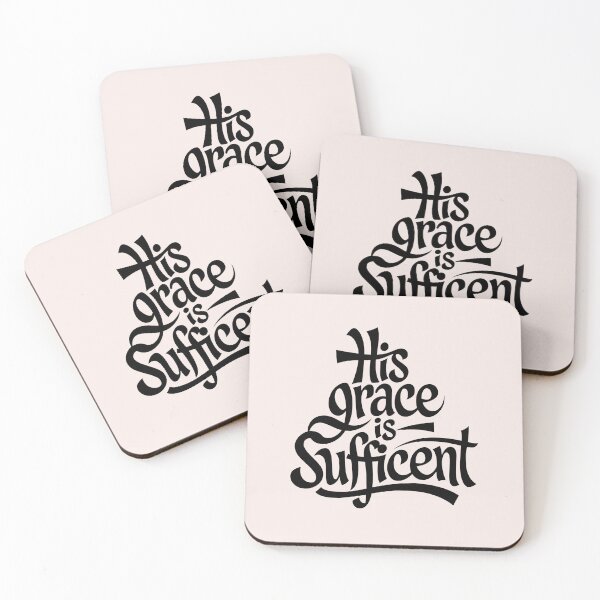 Item preview, His Grace Is Sufficient | Calligraphy Bible Verses Christian Faith Art designed and sold by  KnitLuv.