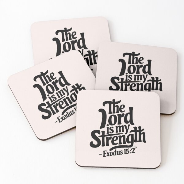 Item preview, The Lord Is My Strength – Exodus 15:2 | Calligraphy Bible Verses Christian Faith Art designed and sold by  KnitLuv.