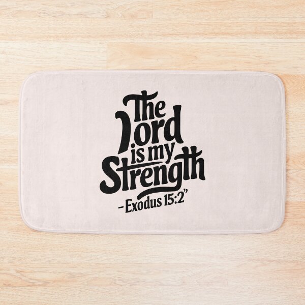 Item preview, The Lord Is My Strength – Exodus 15:2 | Calligraphy Bible Verses Christian Faith Art designed and sold by  KnitLuv.