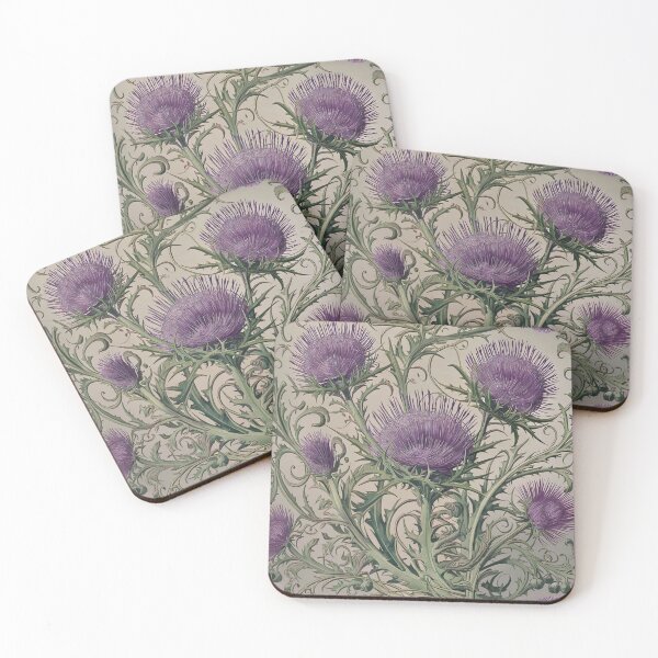 Item preview, Purple Thistle In Art Nouveau Style designed and sold by Tamas Das.