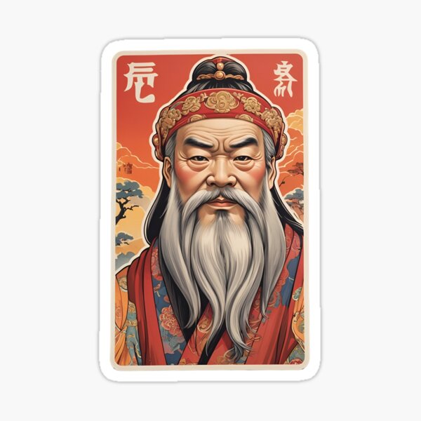 Artikel-Vorschau von Konfuzius, der chinesische Philosoph Sticker, designt und verkauft von Atombrag.