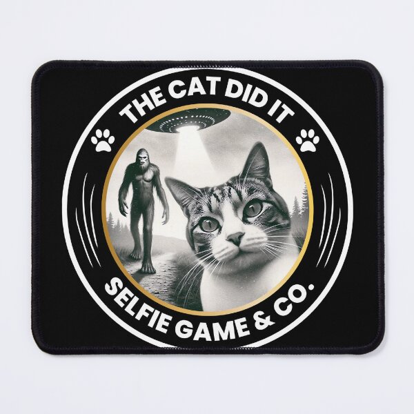 Item preview, The Cat Did It: UFO and Sasquatch Selfie designed and sold by VividCore.