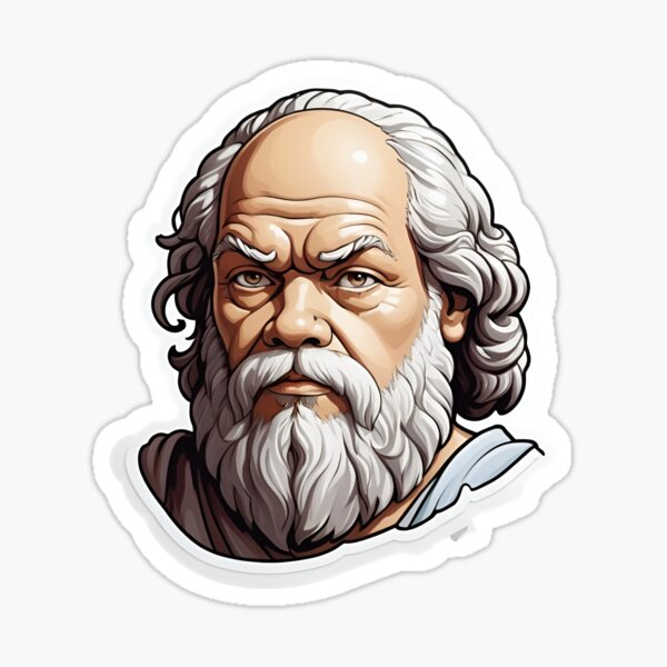 Artikel-Vorschau von Griechischer Philosoph Sokrates Sticker, designt und verkauft von Atombrag.