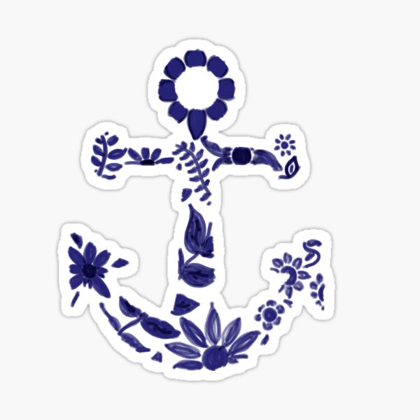Floral Anchor Sticker