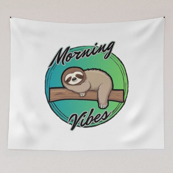 Item preview, Morning Vibes - Lazy Sleeping Sloth designed and sold by LMoonDesigns.