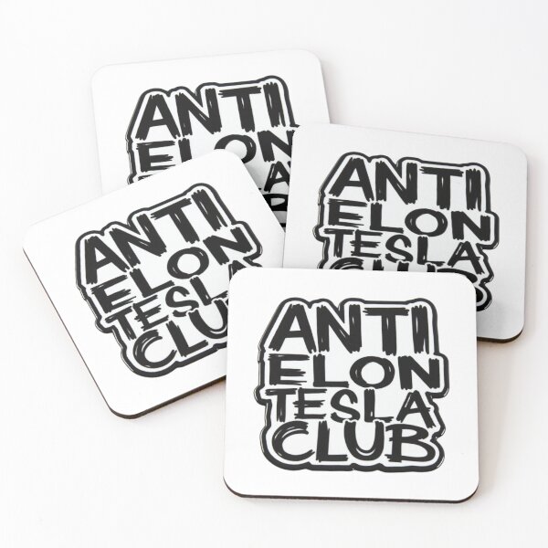 Item preview, Bold Monochrome "Anti Elon Tesla Club" Sticker designed and sold by Calymera.