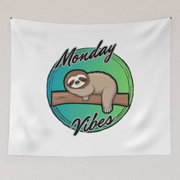 Item preview, Monday Vibes - Lazy Sleeping Sloth designed and sold by LMoonDesigns.