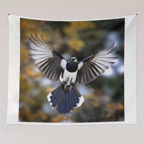 Item preview, A magpie in flight with open wings designed and sold by Graham Prentice.