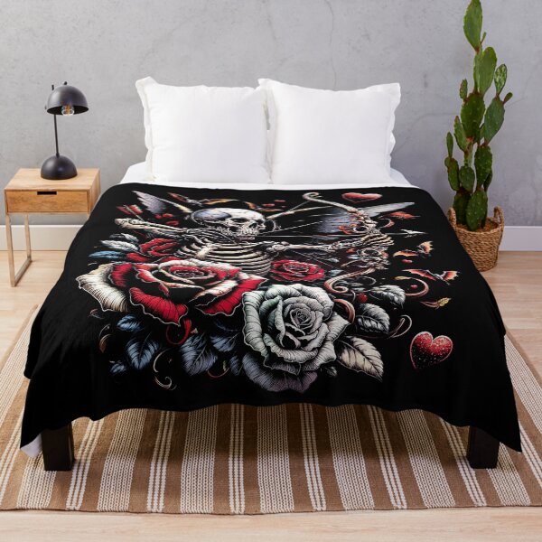 Item preview, Gothic Skeleton Cupid with Roses designed and sold by Aredbox.