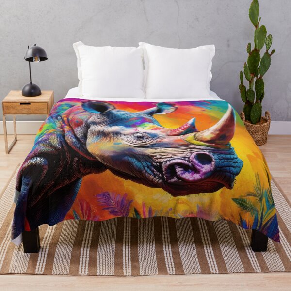 Item preview, Colourful Rhino Portrait designed and sold by Graham Prentice.