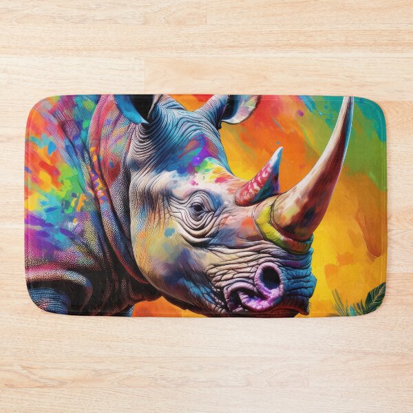 Item preview, Colourful Rhino Portrait designed and sold by Graham Prentice.