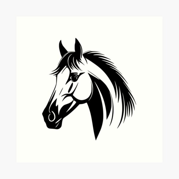 Item preview, Minimalist Horse Head Silhouette designed and sold by quibrak.