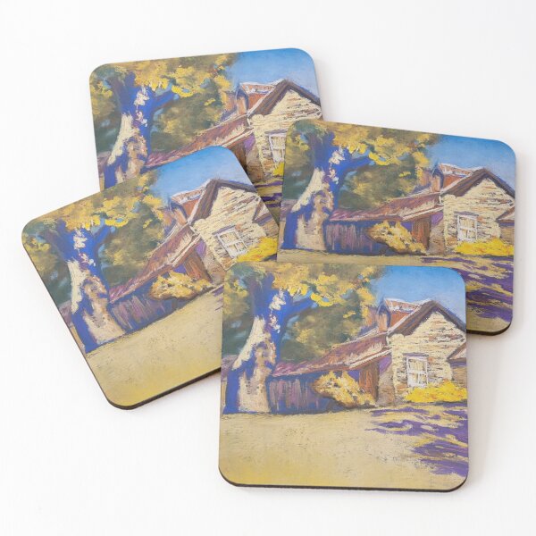 Item preview, Soft Pastel Artwork : Summer Homestead landscape jacintastevens.art designed and sold by jacintastevens.art.