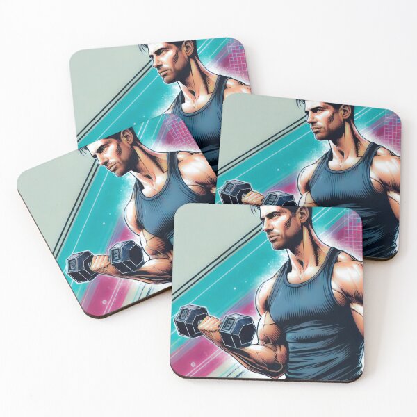 Item preview, Muscular man with a dumbbell designed and sold by QuanntixArt.