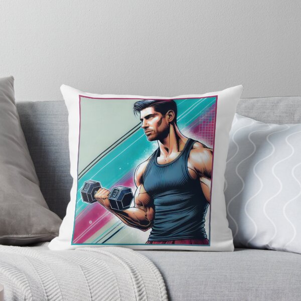 Item preview, Muscular man with a dumbbell designed and sold by QuanntixArt.