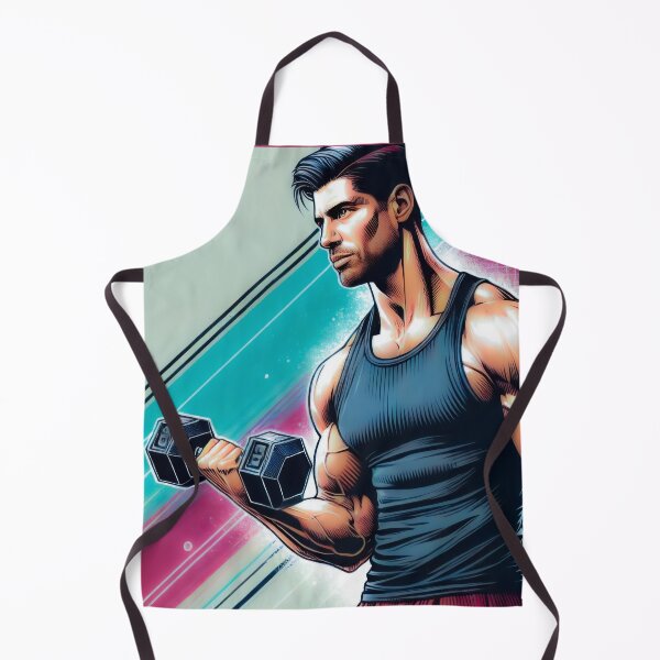 Item preview, Muscular man with a dumbbell designed and sold by QuanntixArt.