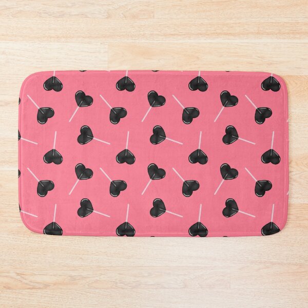 Item preview, Black Heart lollipops and pattern on warm red designed and sold by Guided by Light Art.