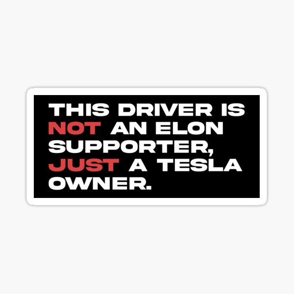 Item preview,  Funny Anti Elon Tesla Car Bumper designed and sold by brkvdesign.