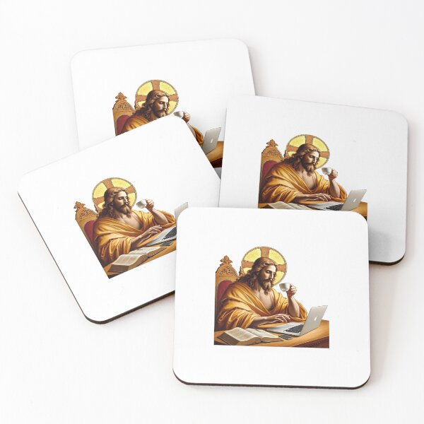 Item preview, WFH (Work From Home) Jesus Christ Drinking Coffee designed and sold by KatelynMitalski.