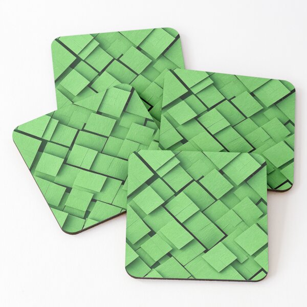 Item preview, Abstract green textured squares designed and sold by Giuseppe Cammino.