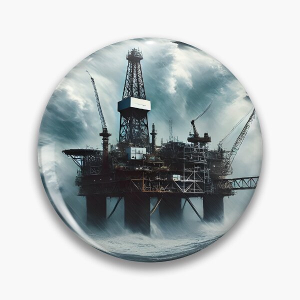 Item preview, Oil rig in the storm designed and sold by RG-ArtDesign.