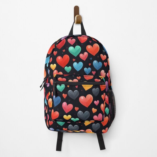 Item preview, Colorful Heart Pattern on Dark Background designed and sold by Giuseppe Cammino.