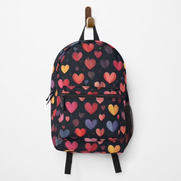 Item preview, Colorful Heart Pattern on Dark Background designed and sold by Giuseppe Cammino.