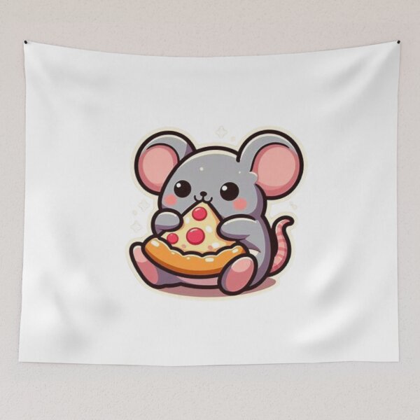 Item preview, mouse eating pizza designed and sold by Eternalski.