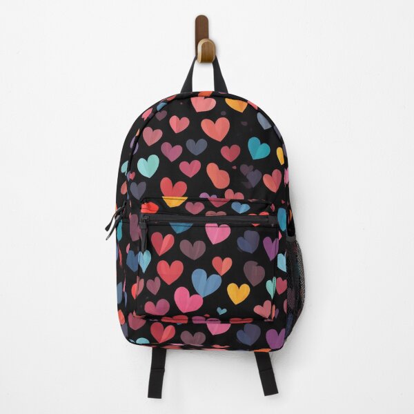 Item preview, Colorful Heart Pattern on Dark Background designed and sold by Giuseppe Cammino.